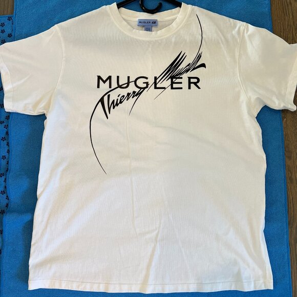 Thierry Mugler x H&M White Logo Star Printed T. Size SMALL - Picture 3 of 7